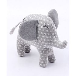Babyhug Knitted Gift Set Elephant Print Pack Of 5 - Grey