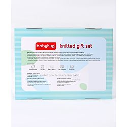 Babyhug Knitted Gift Set Elephant Print Pack Of 5 - Grey