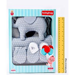 Babyhug Knitted Gift Set Giraffe Print Pack Of 5 - Orange