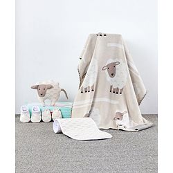 Babyhug Knitted Gift Set Giraffe Print Pack Of 5 - Orange