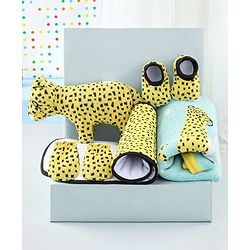 Babyhug Knitted Gift Set Giraffe Print Pack Of 5 - Orange