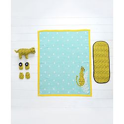 Babyhug Knitted Gift Set Giraffe Print Pack Of 5 - Orange