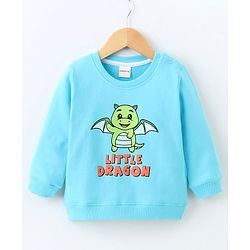 Babyhug Full Sleeves Sweatshirt Little Dragon Print - Blue