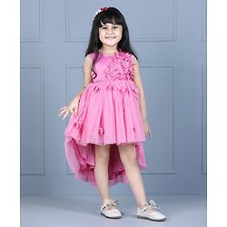 Babyhug Sleeveless Party Wear Floral Embellished - Pink