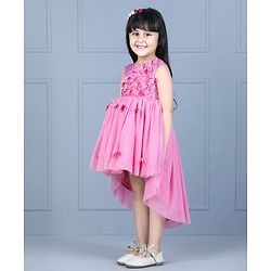 Babyhug Sleeveless Party Wear Floral Embellished - Pink