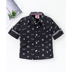 Babyhug Full Sleeves Shirt - Black