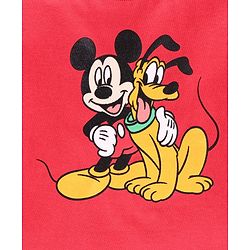 Babyhug Full Sleeves Nightwear Mickey Mouse Print - Red Blue