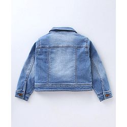 Babyhug Sleeveless Frock with Denim Jacket - Pink