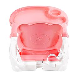 Babyhug Raise Me Up Baby Booster Seat With Adjustable Food Tray & 3 Point Safety Harness - Pink White (Without Cushion Seat)