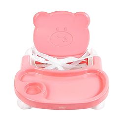 Babyhug Raise Me Up Baby Booster Seat With Adjustable Food Tray & 3 Point Safety Harness - Pink White (Without Cushion Seat)
