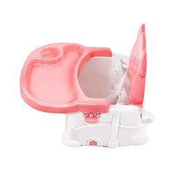 Babyhug Raise Me Up Baby Booster Seat With Adjustable Food Tray & 3 Point Safety Harness - Pink White (Without Cushion Seat)