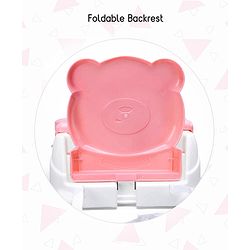 Babyhug Raise Me Up Baby Booster Seat With Adjustable Food Tray & 3 Point Safety Harness - Pink White (Without Cushion Seat)