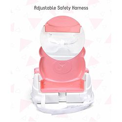 Babyhug Raise Me Up Baby Booster Seat With Adjustable Food Tray & 3 Point Safety Harness - Pink White (Without Cushion Seat)