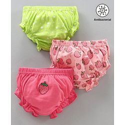 Babyhug Antibacterial Cotton Bloomers Printed Pack of 3 - Multicolour
