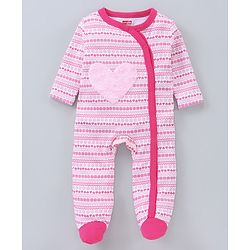 Babyhug Full Sleeves Sleep Suit Penguin Graphic Pack of 2 - Pink