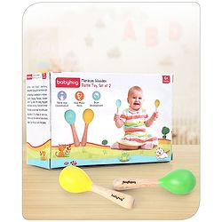Babyhug Maracas Wooden Rattle Toy Set of 2