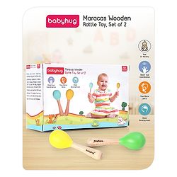 Babyhug Maracas Wooden Rattle Toy Set of 2