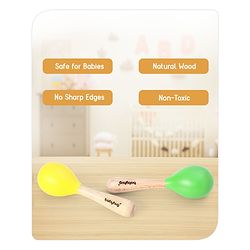 Babyhug Maracas Wooden Rattle Toy Set of 2