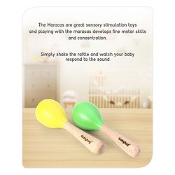 Babyhug Maracas Wooden Rattle Toy Set of 2