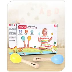 Babyhug Maracas Wooden Rattle Toy Set of 2