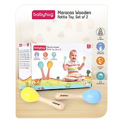 Babyhug Maracas Wooden Rattle Toy Set of 2