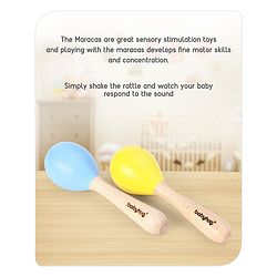 Babyhug Maracas Wooden Rattle Toy Set of 2