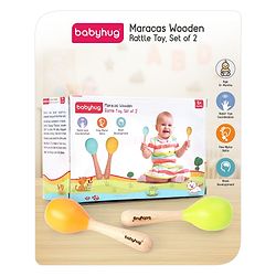 Babyhug Maracas Wooden Rattle Toy Set of 2