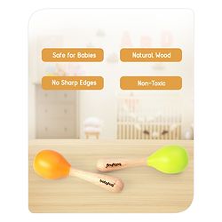 Babyhug Maracas Wooden Rattle Toy Set of 2