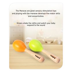 Babyhug Maracas Wooden Rattle Toy Set of 2