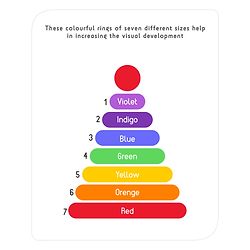 Babyhug Premium Wooden Rainbow Stacking Rings Multicolor - 7 rings| Non-Toxic| Organic & Safe|  BIS Certified