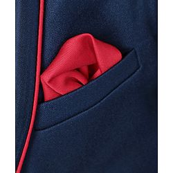Babyhug Full Sleeves 4 Piece Party Suit with Tie - Navy Blue