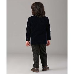 Babyhug Full Sleeves Party Suit Solid Color - Blue