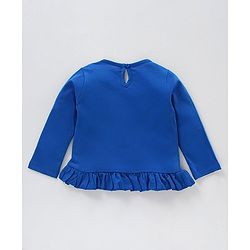 Babyhug Full Sleeves Top Snow Man Print - Royal Blue