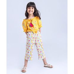 Babyhug Full Sleeves Top & Palazzo Pant Floral Print - Multicolor
