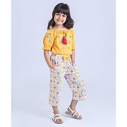 Babyhug Full Sleeves Top & Palazzo Pant Floral Print - Multicolor