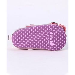 Cute Walk by Babyhug Party Wear Booties Flower Applique - Purple