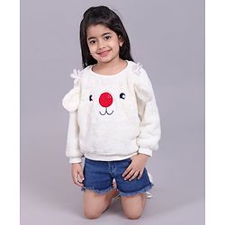 Babyhug Full Sleeves Cotton Sweatshirt - Off White