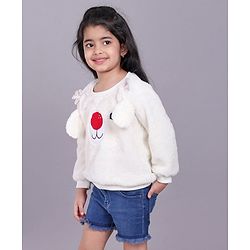 Babyhug Full Sleeves Cotton Sweatshirt - Off White