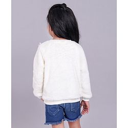 Babyhug Full Sleeves Cotton Sweatshirt - Off White