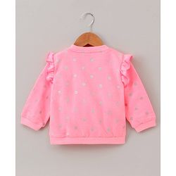 Babyhug Full Sleeves Sweatshirt Star Sequin Design - Pink