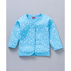 Babyhug 100%Cotton Full Sleeves Vests Dino Print Pack of 3 - Sky Blue White Yellow
