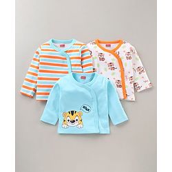 Babyhug 100% Cotton Full Sleeves Vest Pack of 3 - Pink