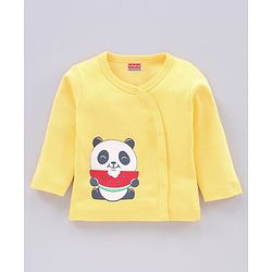Babyhug 100% Cotton Full Sleeves Vests Panda Print Pack of 2 - Yellow Blue