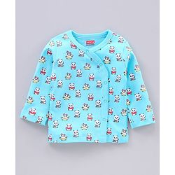 Babyhug 100% Cotton Full Sleeves Vests Panda Print Pack of 2 - Yellow Blue