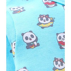 Babyhug 100% Cotton Full Sleeves Vests Panda Print Pack of 2 - Yellow Blue