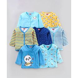 Babyhug 100%Cotton Full Sleeves Vests Pack of 7 - Multicolour