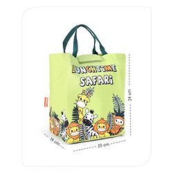 Babyhug Insulated Lunch Bag With Safari Print - Green (Slight Print May Vary)