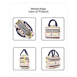 Babyhug Portable and Reusable Insulated Lunch Bag With Strips Print|For School,Travel and Outdoors|Premium & Easy to Carry| - Color May Vary