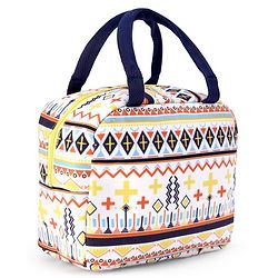 Babyhug Portable and Reusable Insulated Lunch Bag With Strips Print|For School,Travel and Outdoors|Premium & Easy to Carry| - Color May Vary