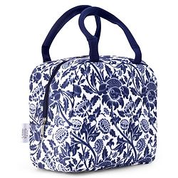 Babyhug Portable and Reusable Insulated Lunch Bag with Floral Print|For School,Travel and Outdoors|Premium & Easy to Carry| - Blue